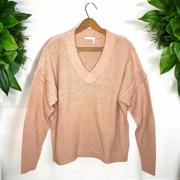 See By Chloé Silver Pink Knit Sweater Women’s S V-Neck Pullover - Picture 9 of 9